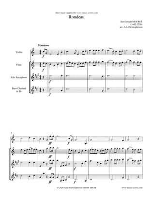 Rondeau: Bridal Fanfare - Violin, Flute, Alto Saxophone and Bass Clarinet