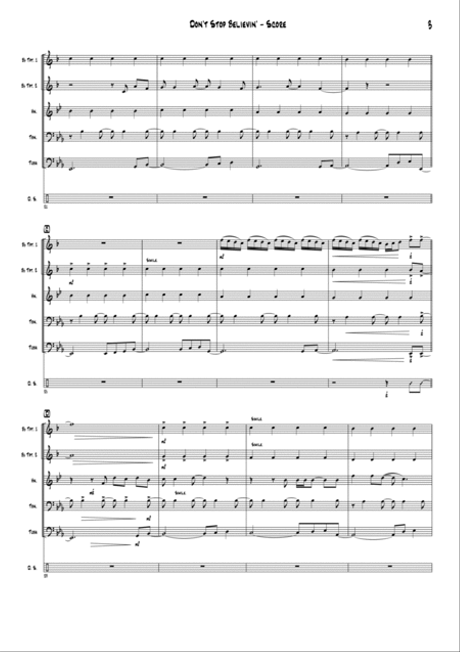 Don't Stop Believin' Don't Stop Believin' Brass Ensemble scores gallery preview page 4