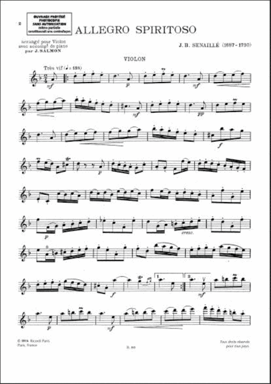 Allegro Spiritoso Allegro Spiritoso Violin Solo scores gallery preview page 3