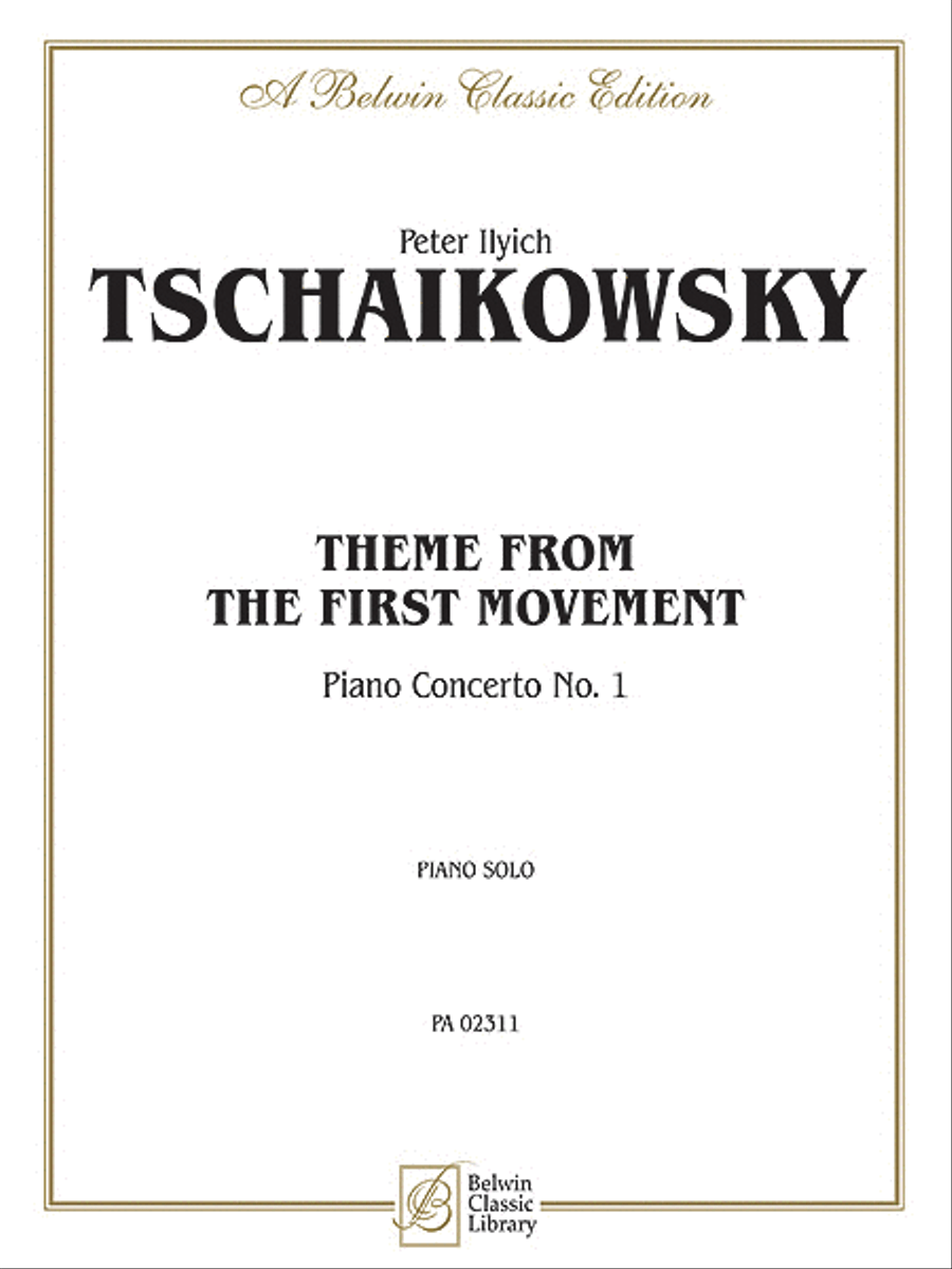 First Movement, Piano Concerto No. 1, Theme from the Small Ensemble scores gallery preview page 1