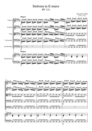 Book cover for Sinfonia in E major RV 131