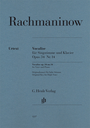 Book cover for Vocalise Op. 34 No. 14