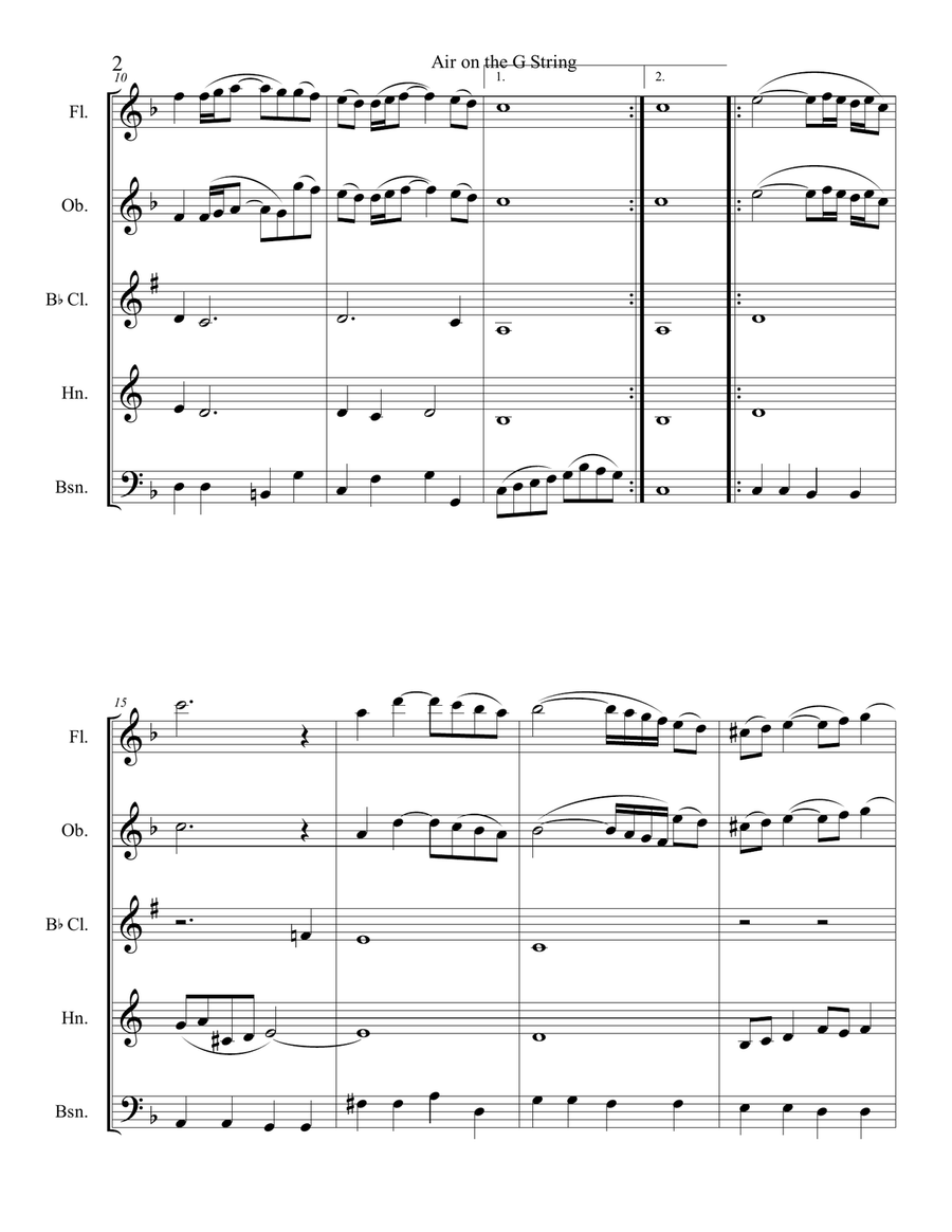 20 Classical Themes for Woodwind Quintet: Volume 1 Woodwind Quintet scores gallery preview page 5