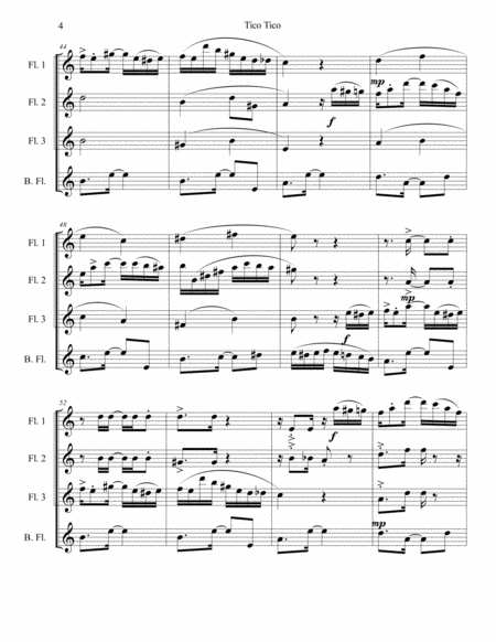 TICO TICO - Flute Quartet image number null