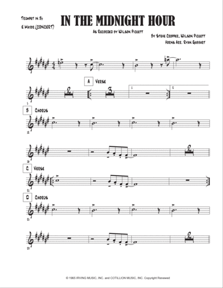 In The Midnight Hour In The Midnight Hour Tenor Saxophone scores gallery preview page 4