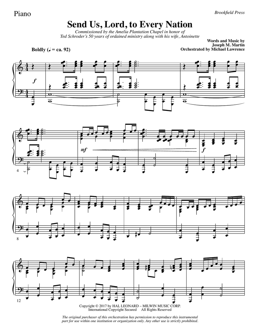 Send Us, Lord, to Every Nation - Piano