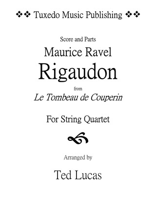 Book cover for Rigaudon - Score and Parts