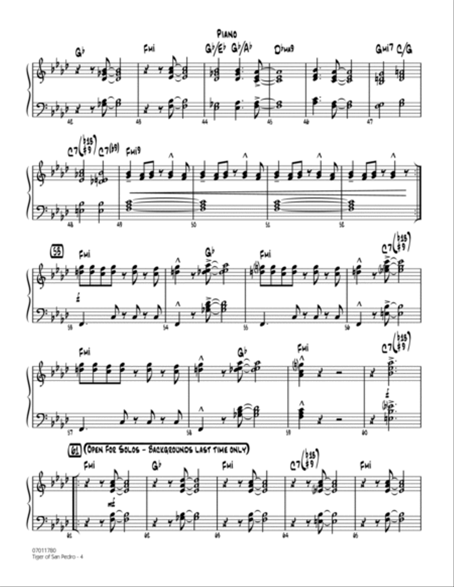 Tiger Of San Pedro - Piano Jazz Ensemble scores gallery preview page 4