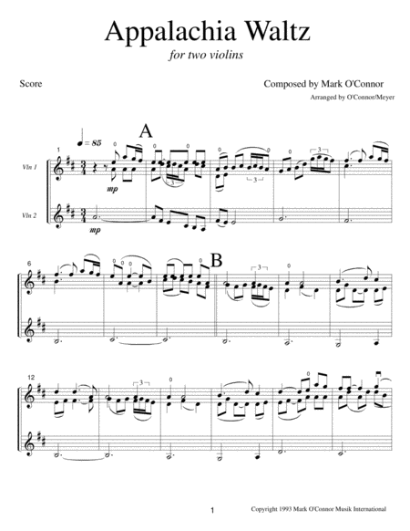 Appalachia Waltz (score - two violins) image number null