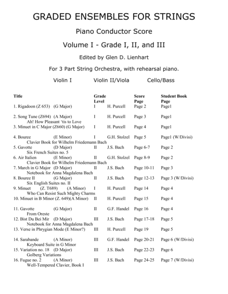 GRADED ENSEMBLES FOR STRINGS - VOLUME I - Extra Score