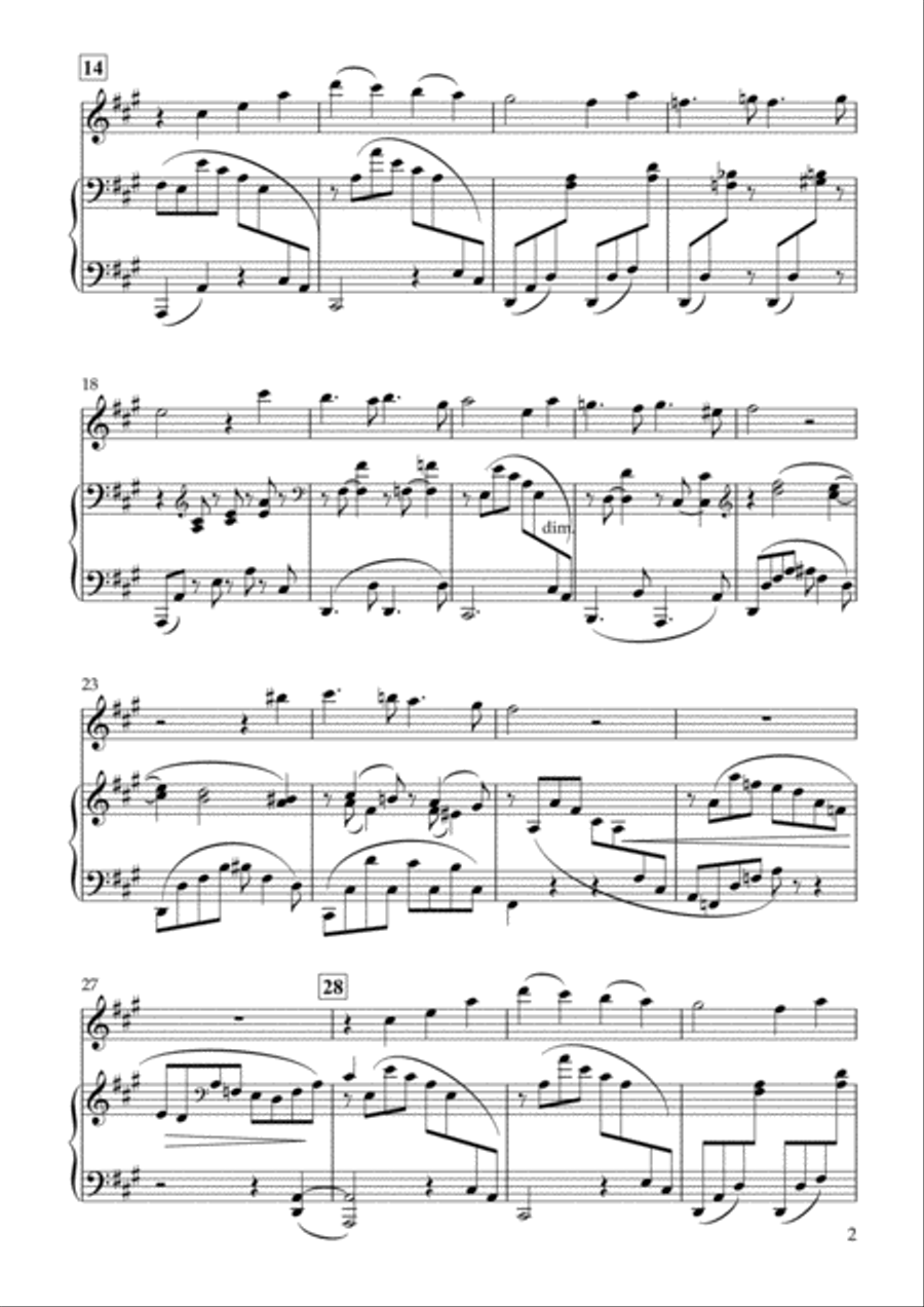 'Wie Melodien zieht es mir (It moves like a melody)' Op.105-1 for Flute & Piano Flute Solo scores gallery preview page 2