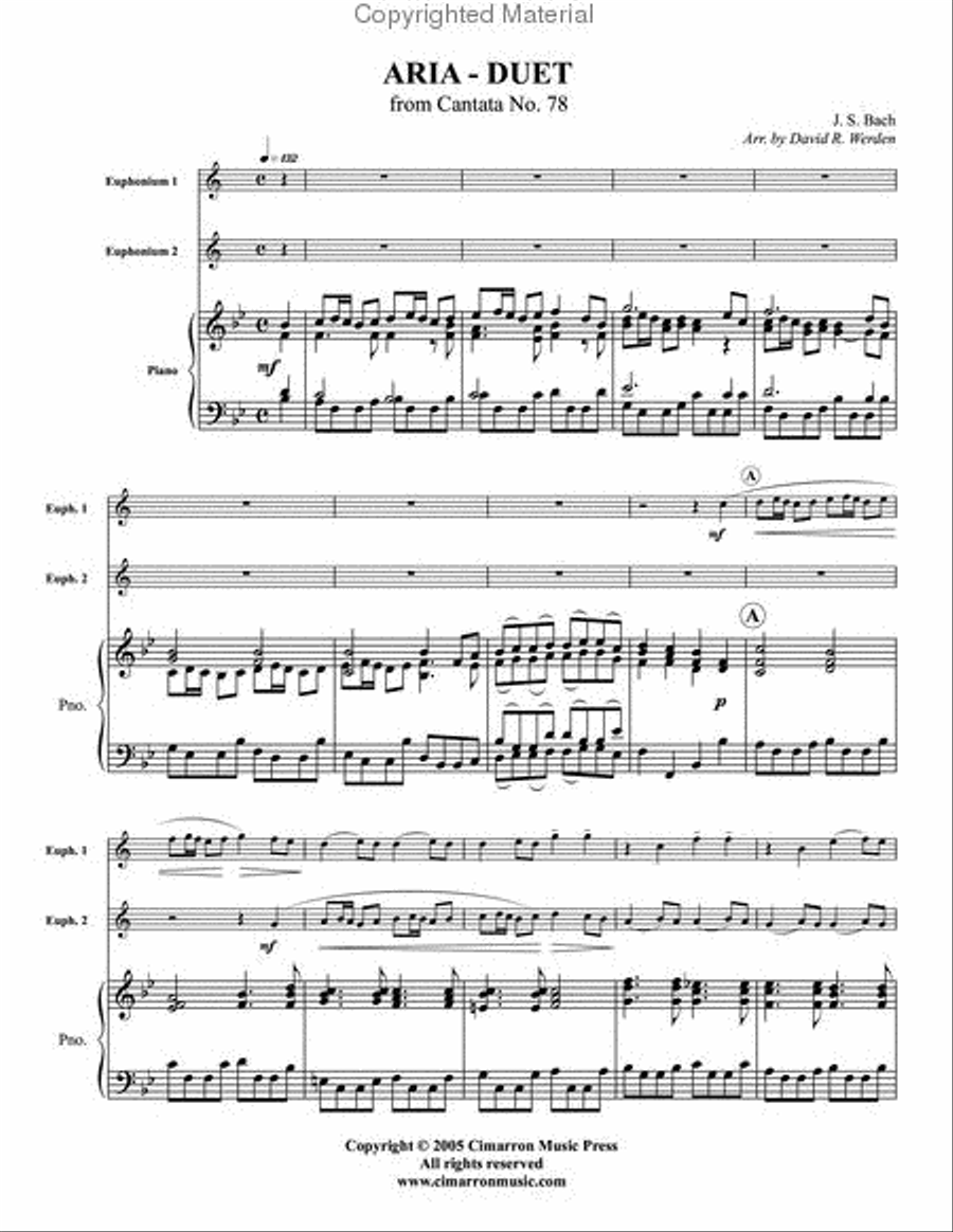 Aria - Duet from Cantata No. 78 Brass Duet scores gallery preview page 2