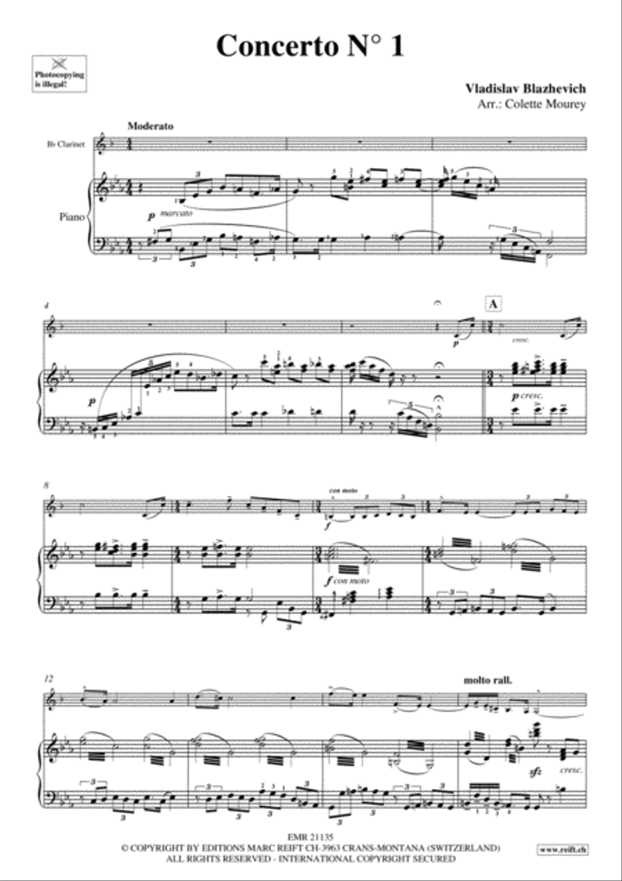 Concerto No. 1 Clarinet Solo scores gallery preview page 6