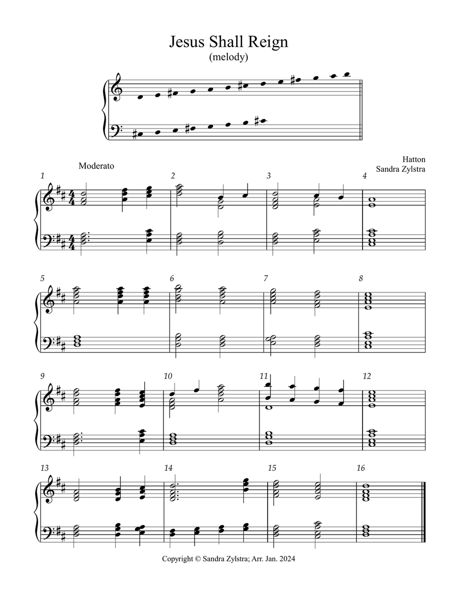 Jesus Shall Reign (3 octave handbells) 3-Octaves scores gallery preview page 1