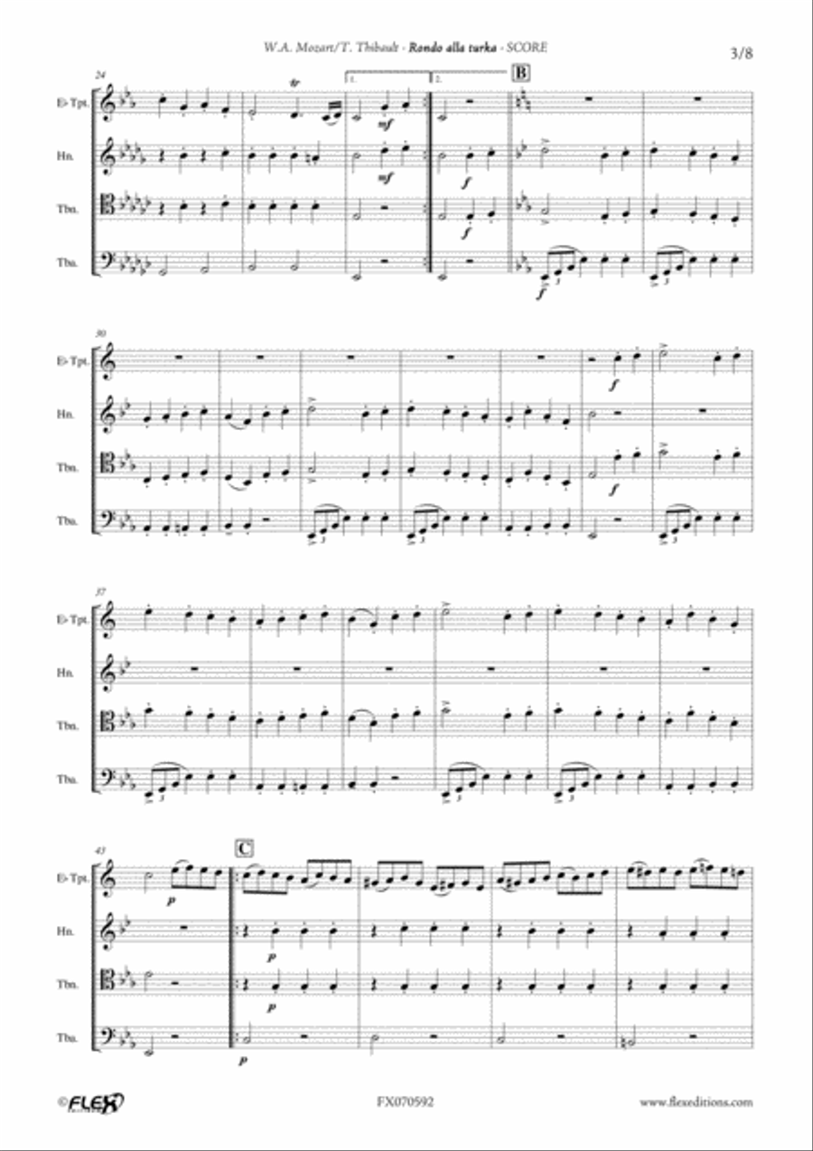 Rondo alla Turka Brass Quartet scores gallery preview page 3