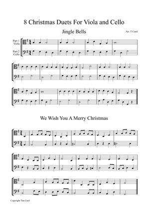 Book cover for 8 Christmas Duets for Viola and Cello
