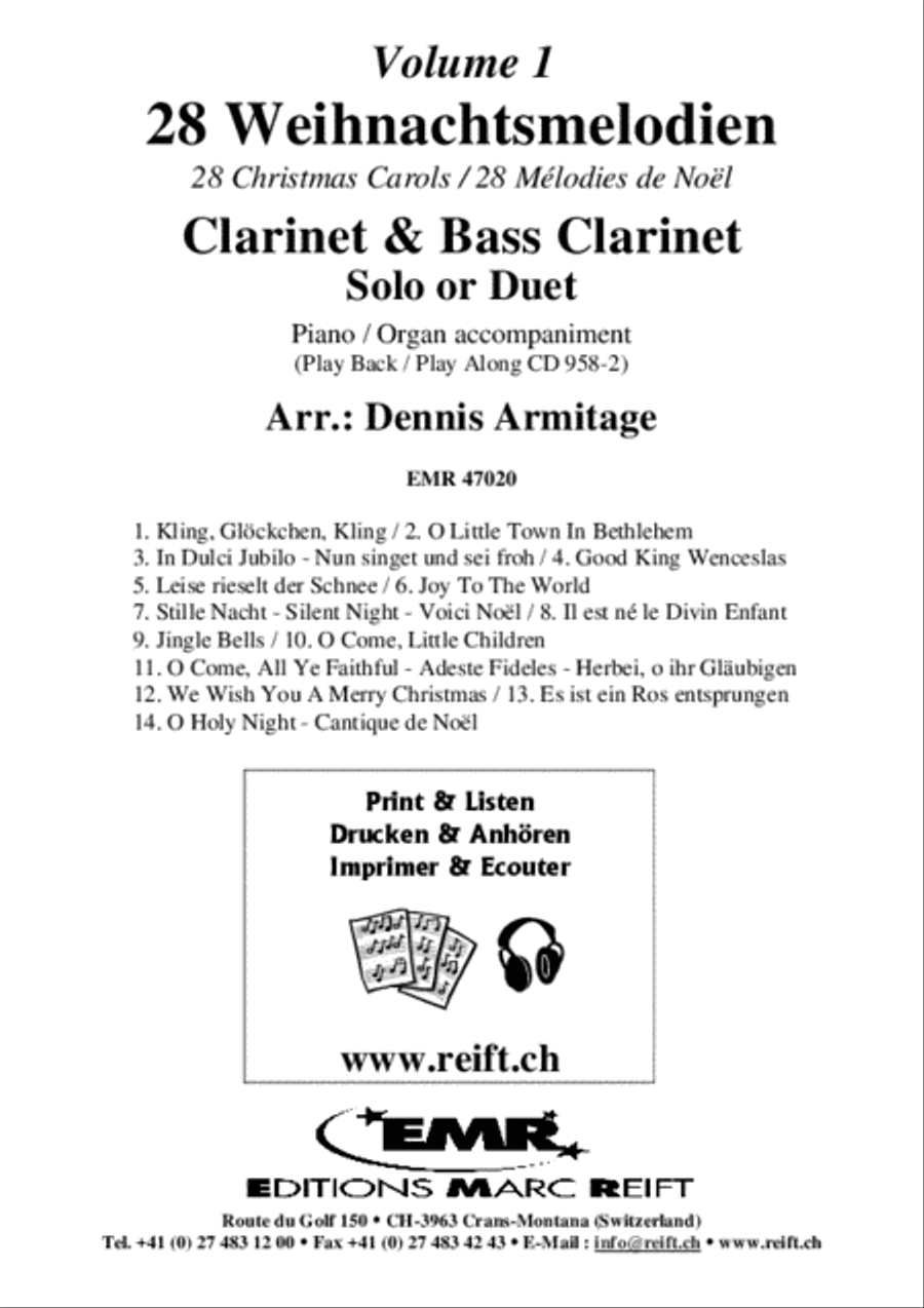 28 Weihnachtsmelodien Vol. 1 Bass Clarinet scores gallery preview page 2