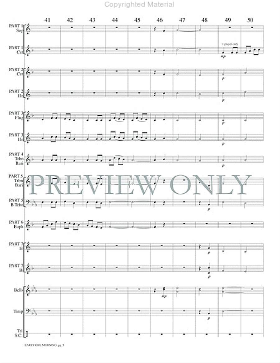 Early One Morning Concert Band scores gallery preview page 7