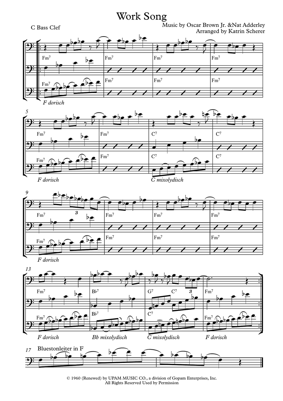 Work Song Trombone Duet scores gallery preview page 1