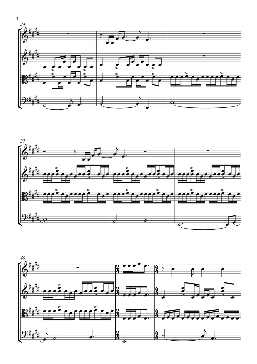 Crash Into Me String Quartet scores gallery preview page 4