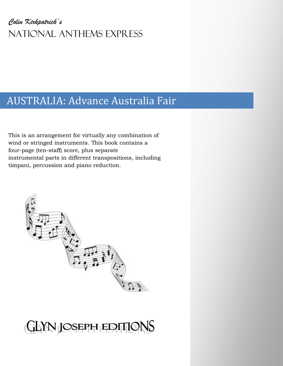Australia National Anthem: Advance Australia Fair Large Ensemble scores gallery preview page 1