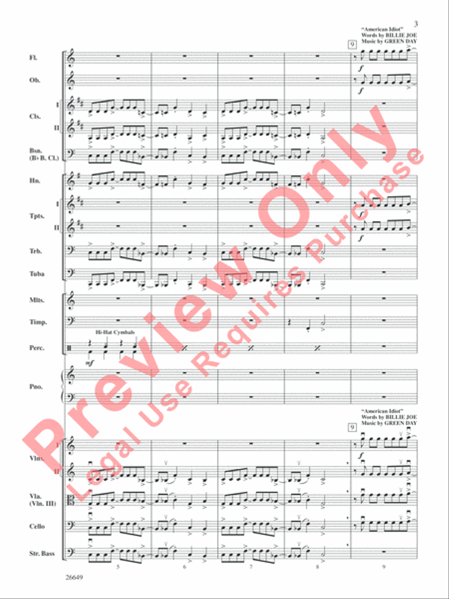 The Best of Green Day The Best of Green Day Full Orchestra scores gallery preview page 4