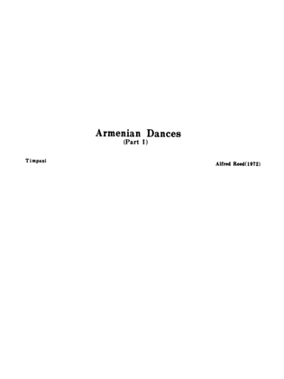 Book cover for Armenian Dances, Part I: Timpani