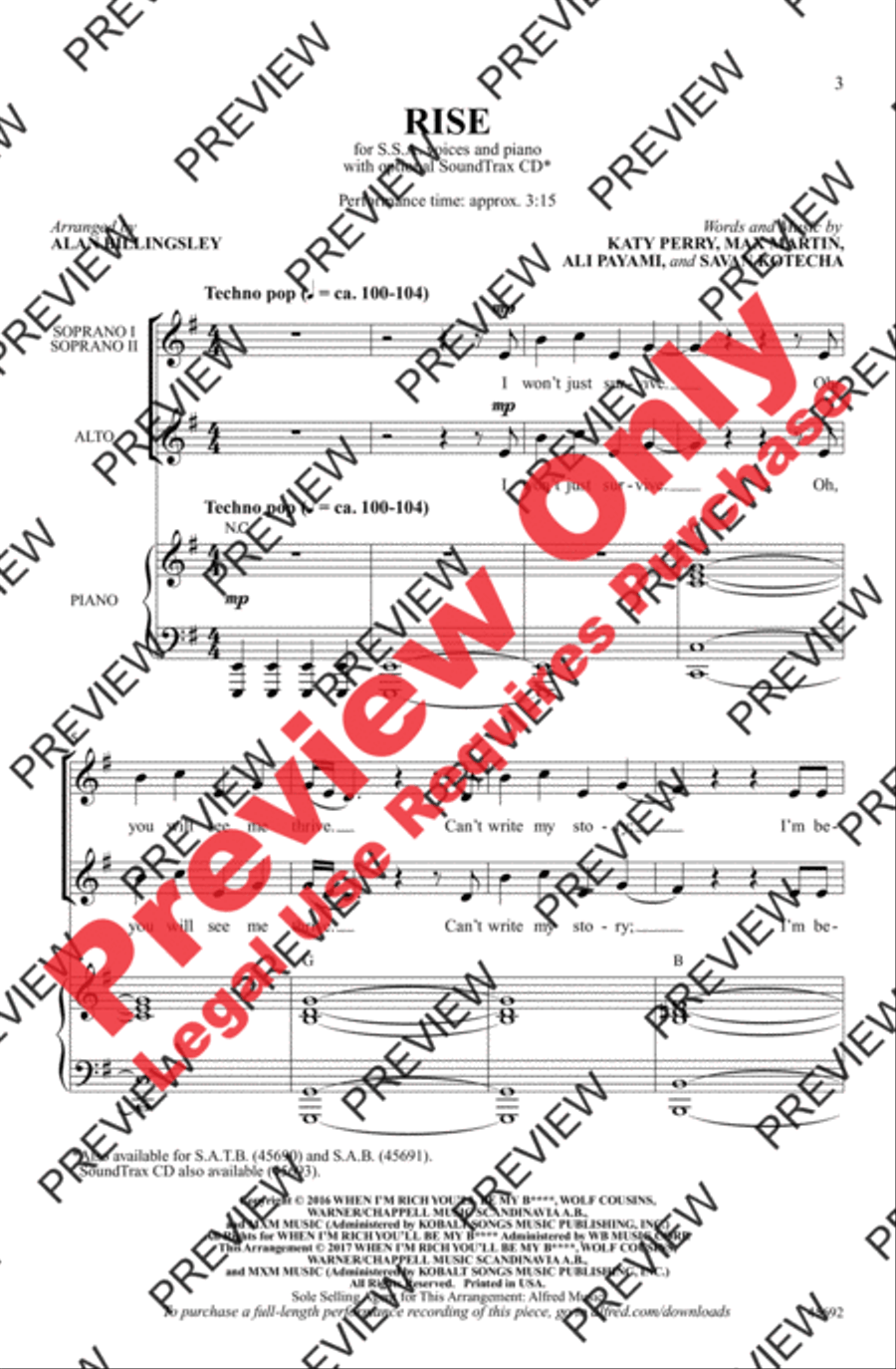 Rise Rise Women's Choir scores gallery preview page 2