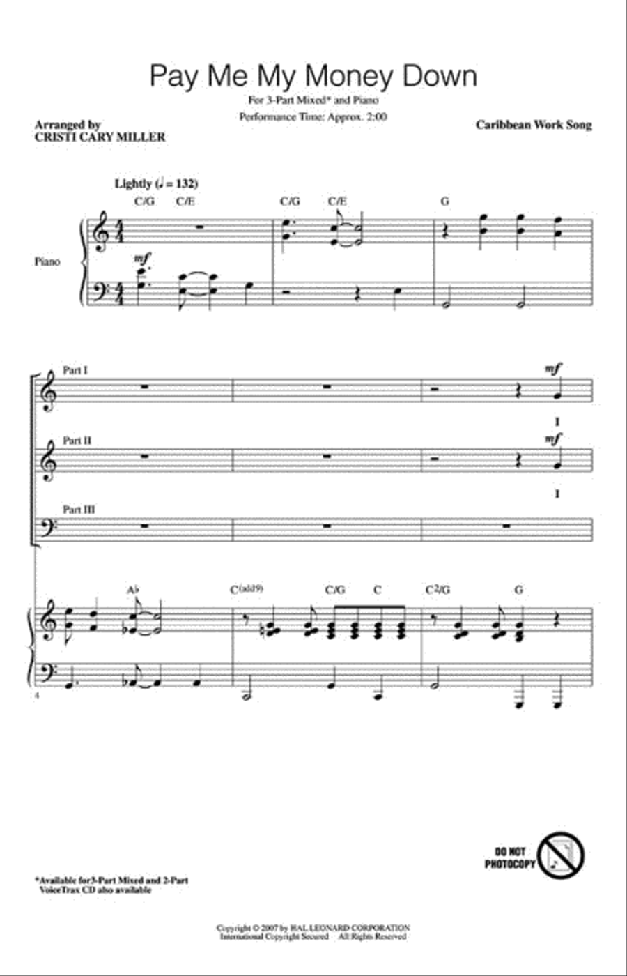 Pay Me My Money Down Pay Me My Money Down Choir scores gallery preview page 2