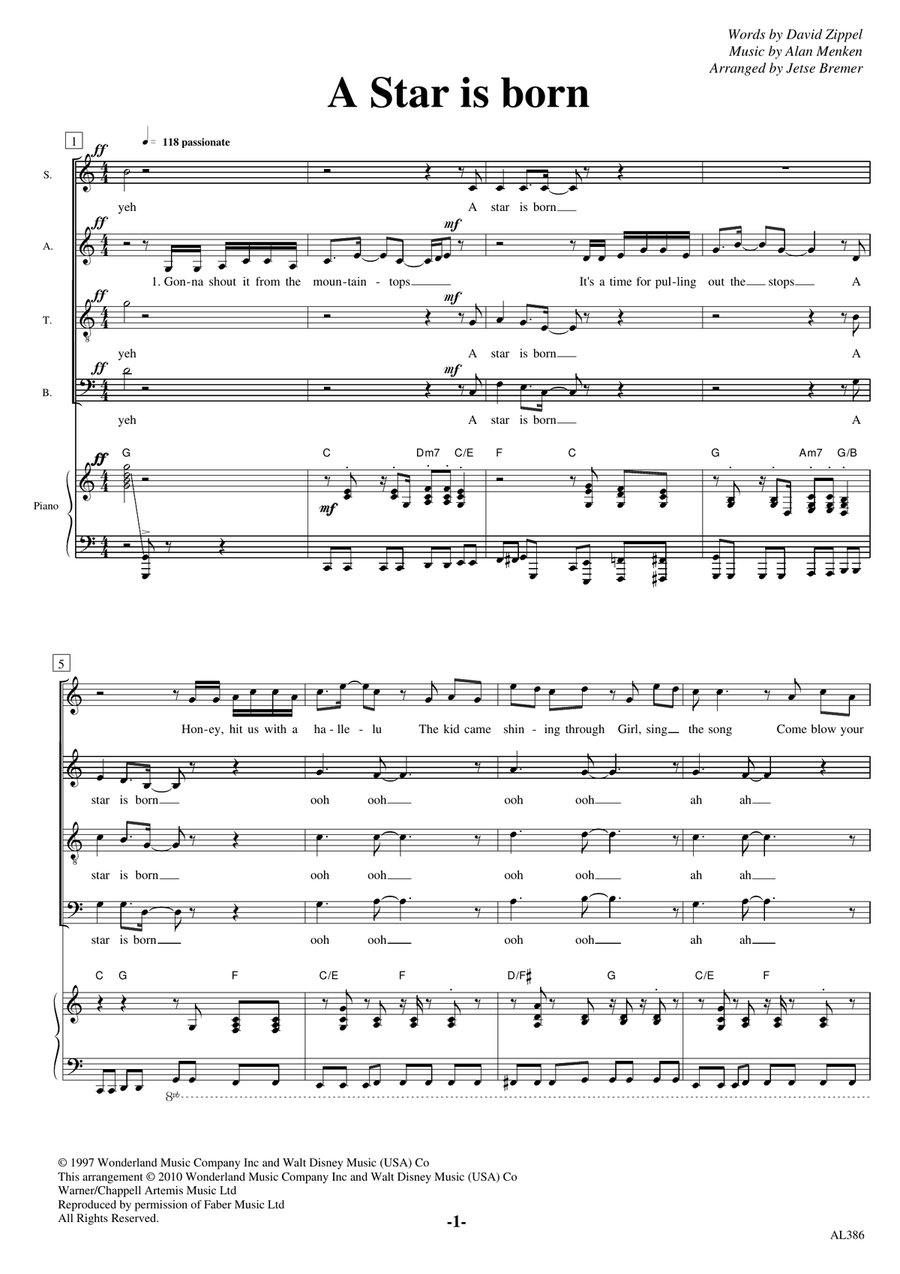 A Star Is Born 4-Part scores gallery preview page 1