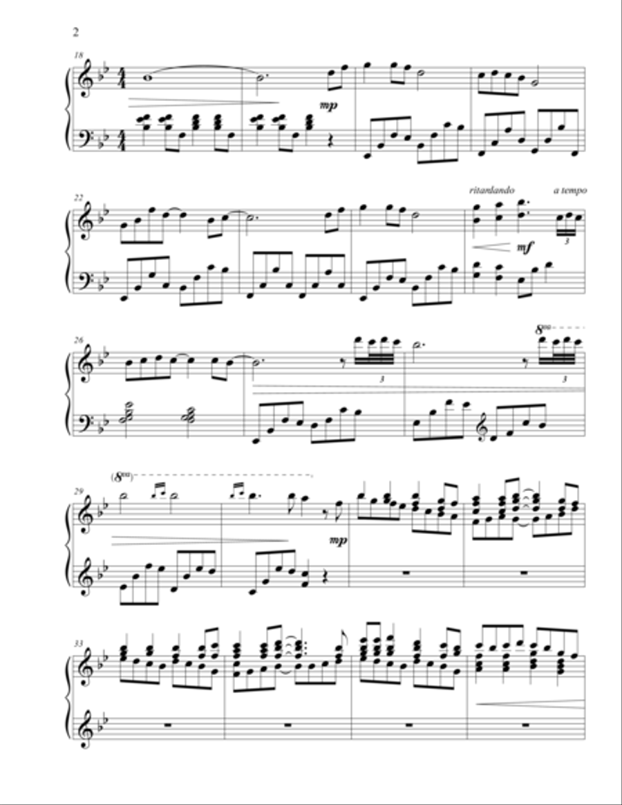 10,000 Reasons (Bless The Lord) Piano Solo scores gallery preview page 3