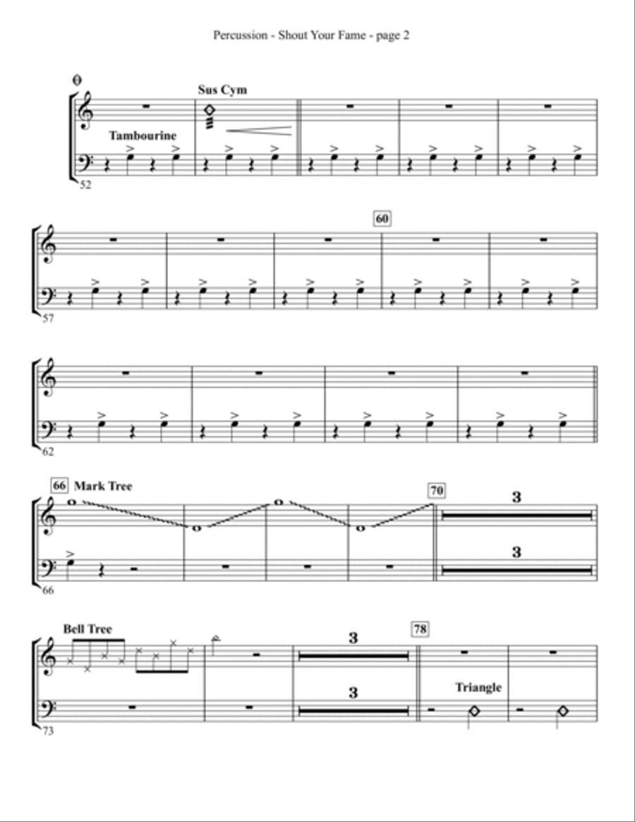 Shout Your Fame - Percussion Choir scores gallery preview page 2