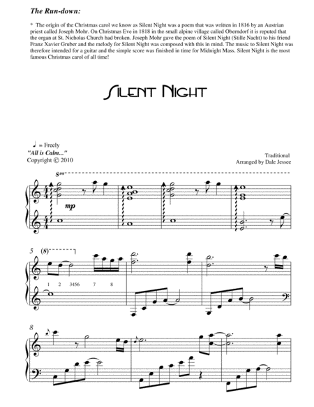 SILENT NIGHT Piano Solo image number null