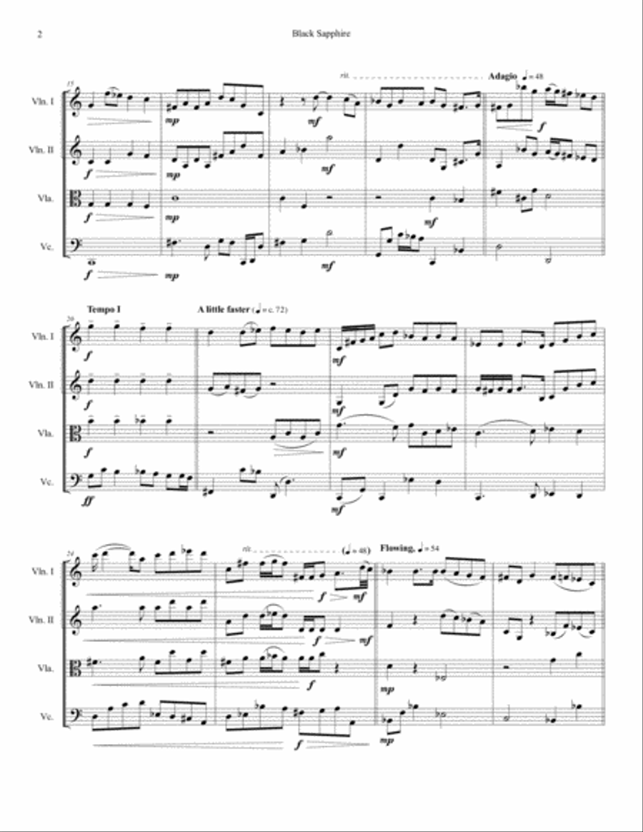 Black Sapphire Black Sapphire String Quartet scores gallery preview page 2