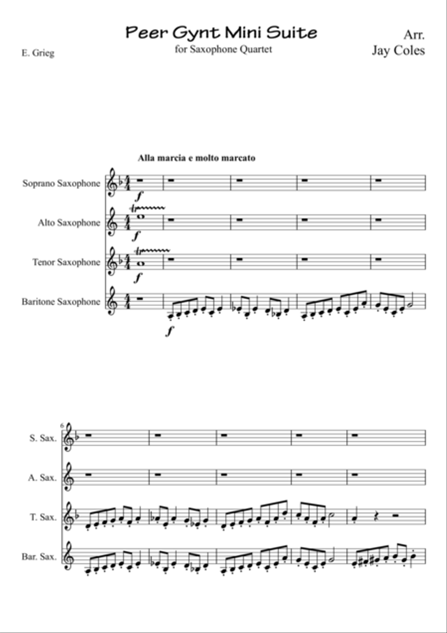 In The Hall of The Mountain King Woodwind Quartet scores gallery preview page 1