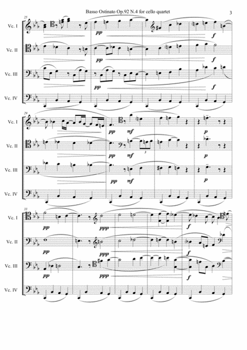 Basso Ostinato Op.92 N.4 for cello quartet image number null