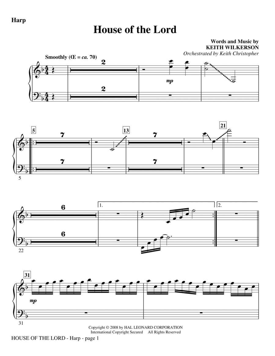 House Of The Lord - Harp Choir scores gallery preview page 1