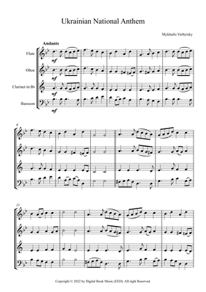 Ukrainian National Anthem - Mykhailo Verbytsky (Woodwind Quartet - Flute, Oboe, Clarinet, Bassoon)
