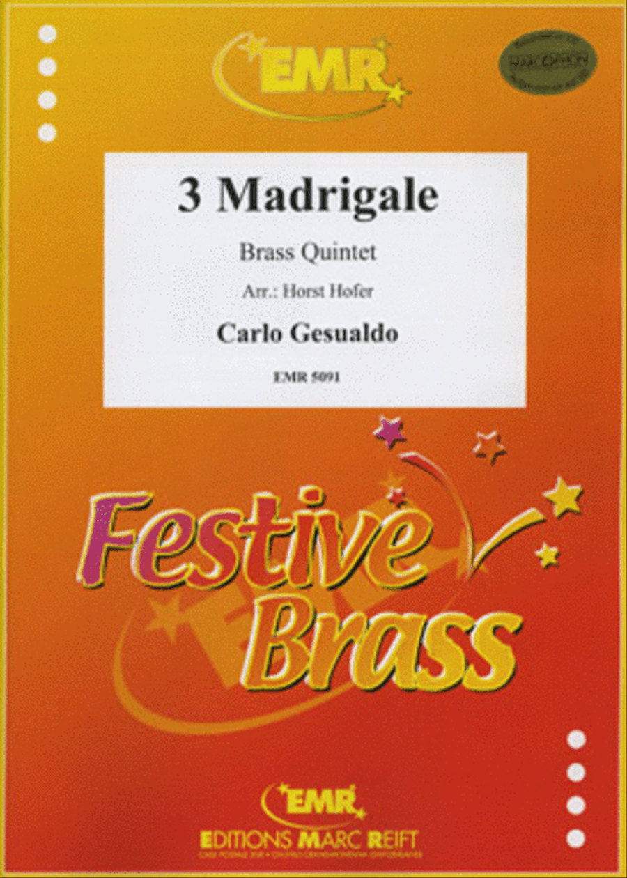 3 Madrigale by Horst Hofer Brass Quintet - Sheet Music