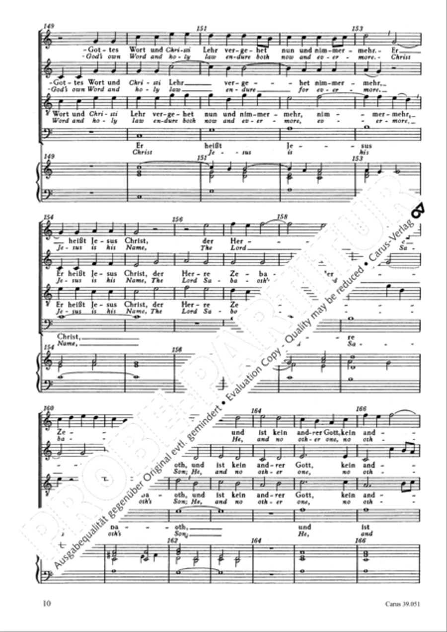 A mighty fortress is our God (Ein feste Burg ist unser Gott) 4-Part scores gallery preview page 11