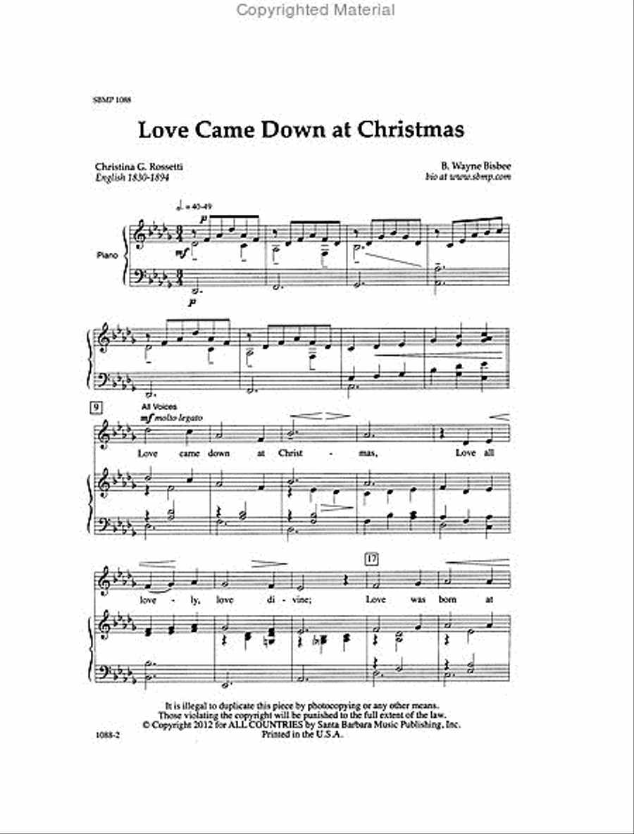 Love Came Down at Christmas - SSA Octavo SSA scores gallery preview page 2