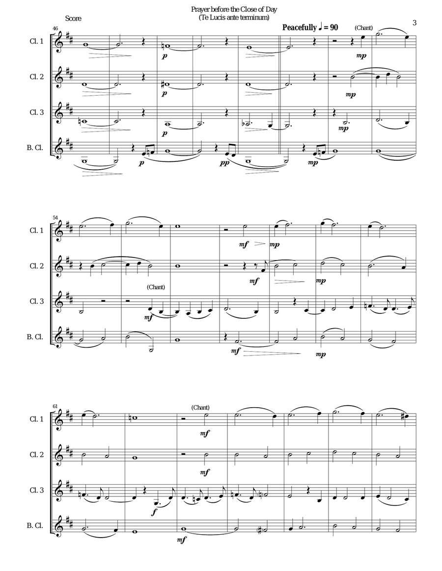 Prayer before the Close of day - based on the chant 