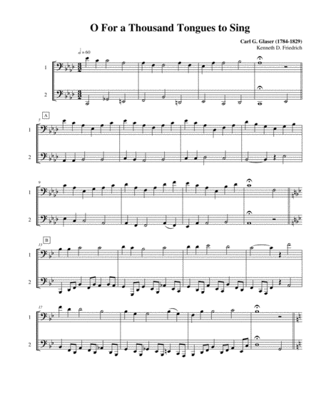 Ten Selected Hymns for the Performing Duet, Vol. 6 - trombone (euphonium) and bass trombone (tuba) by Various Euphonium - Digital Sheet Music