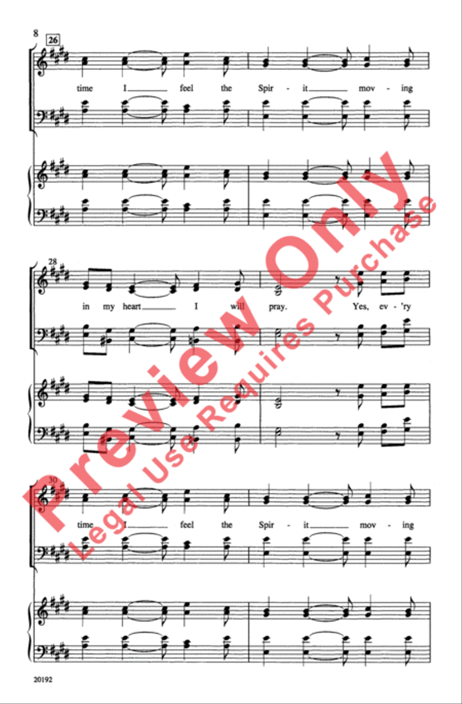 Ev'ry Time I Feel the Spirit 4-Part scores gallery preview page 8