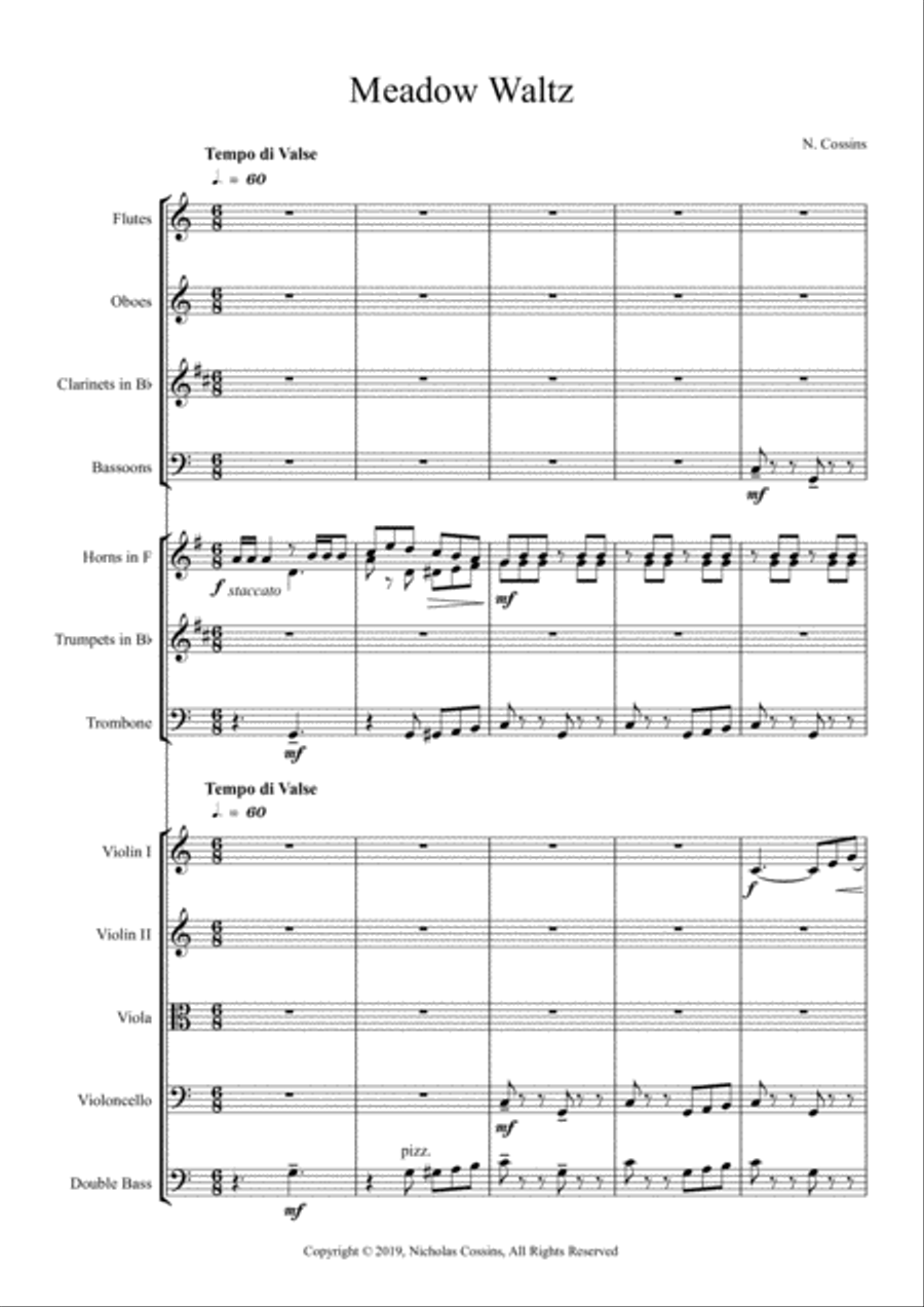 Meadow Waltz - N. Cossins (Original Orchestral Composition) Chamber Orchestra scores gallery preview page 2