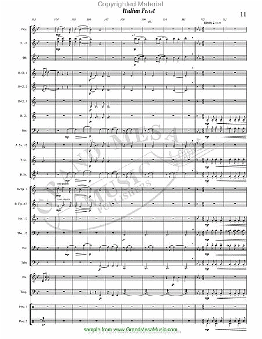 Italian Feast Concert Band scores gallery preview page 12