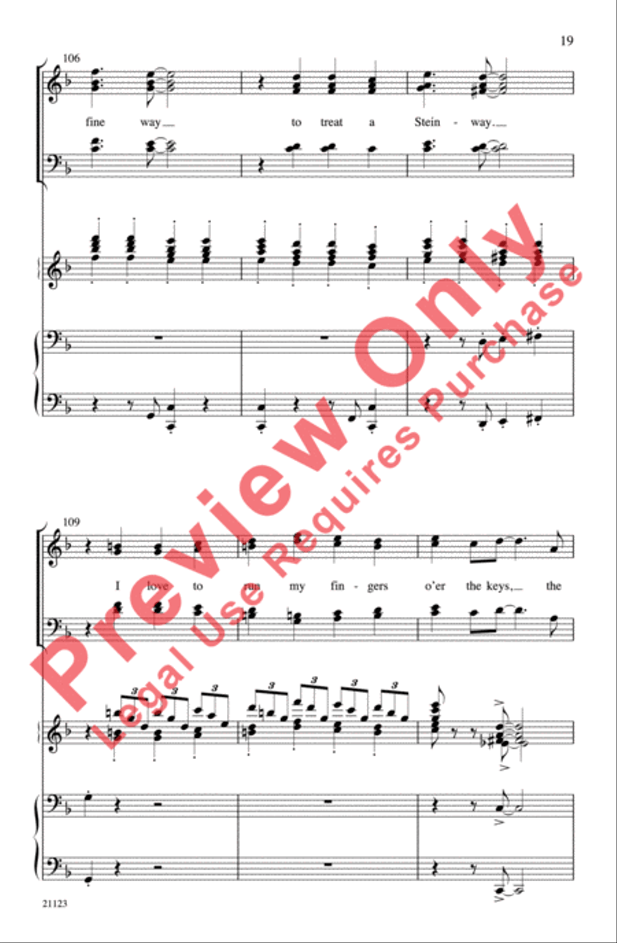I Love a Piano 4-Part scores gallery preview page 19