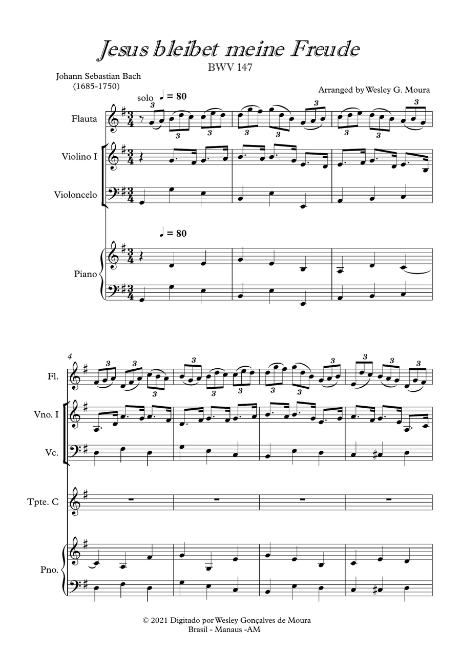 Jesus bleibet meine Freude Small Ensemble scores gallery preview page 2