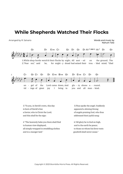 While Shepherds Watched Their Flocks (Key of G-Flat Major) image number null