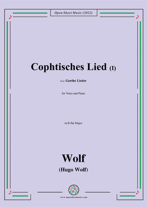 Wolf-Cophtisches Lied I,in B flat Major,IHW10 No.14